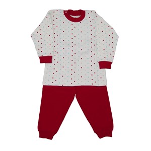 Sebi Bebe Puantiyeli Bebek Pijama Takımı 2401 Kırmızı