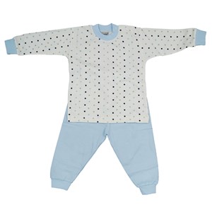 Sebi Bebe Puantiyeli Bebek Pijama Takımı 2401 Mavi