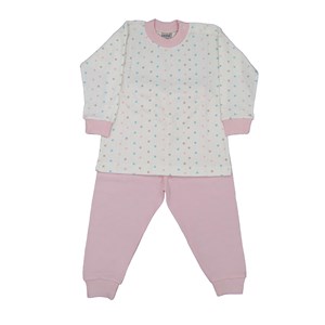 Sebi Bebe Puantiyeli Bebek Pijama Takımı 2401 Pembe