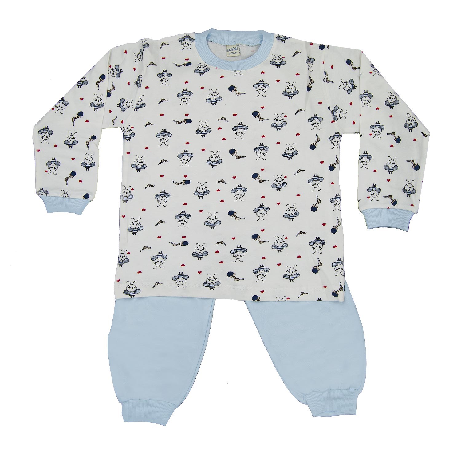 Sebi Bebe Arılı Bebek Pijama Takımı 4022 Mavi