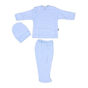 Sebi Bebe Bulutlu Bebek Pijama Takımı 2253 Mavi