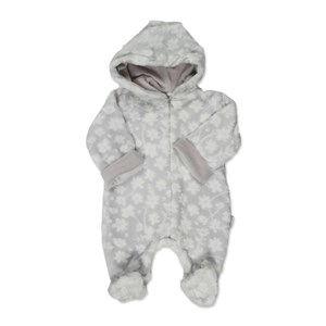 Bebitof Kapşonlu Kadife Bebek Tulumu 70093  Gri
