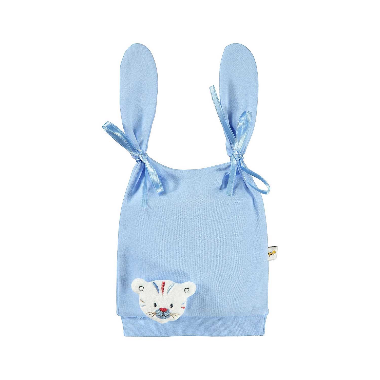 Mini Damla Çift Kulak Bebek Şapkası 42418 Mavi