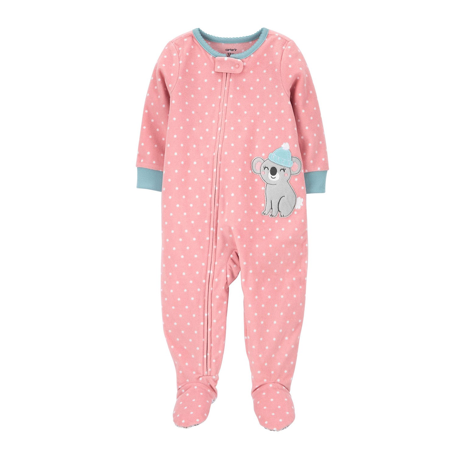 Carter's Patikli Polar Çocuk Pijama Tulumu Pembe