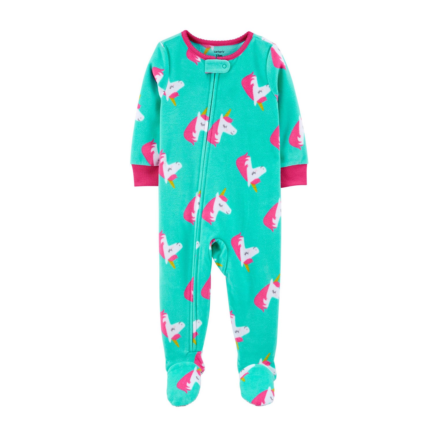 Carter's Patikli Polar Çocuk Pijama Tulumu Yeşil