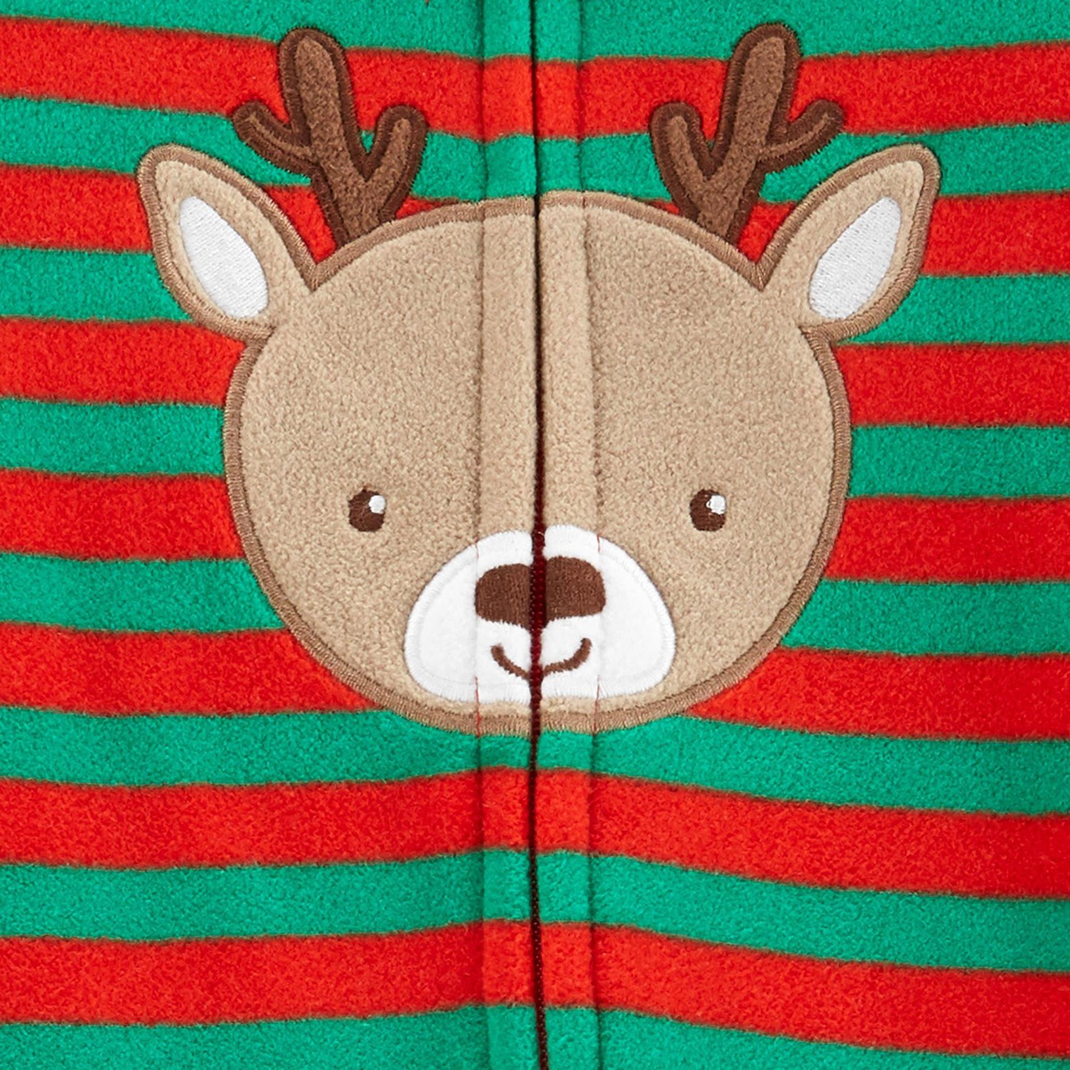 Carter's Patikli Polar Bebek Pijama Tulumu Kırmızı-Yeşil