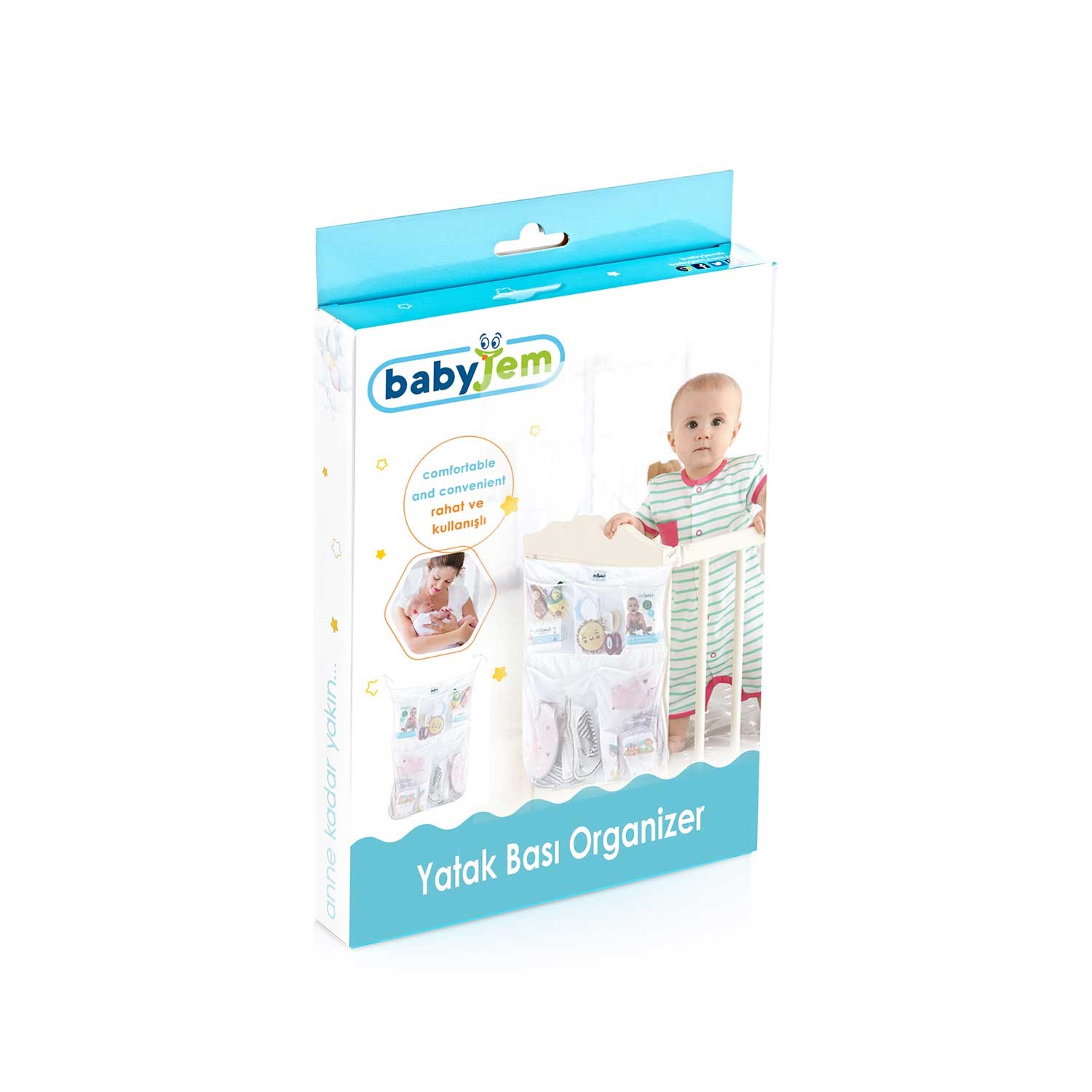 Babyjem Yatak Başı Organizer 555 Beyaz Fiyatı İlke Bebe