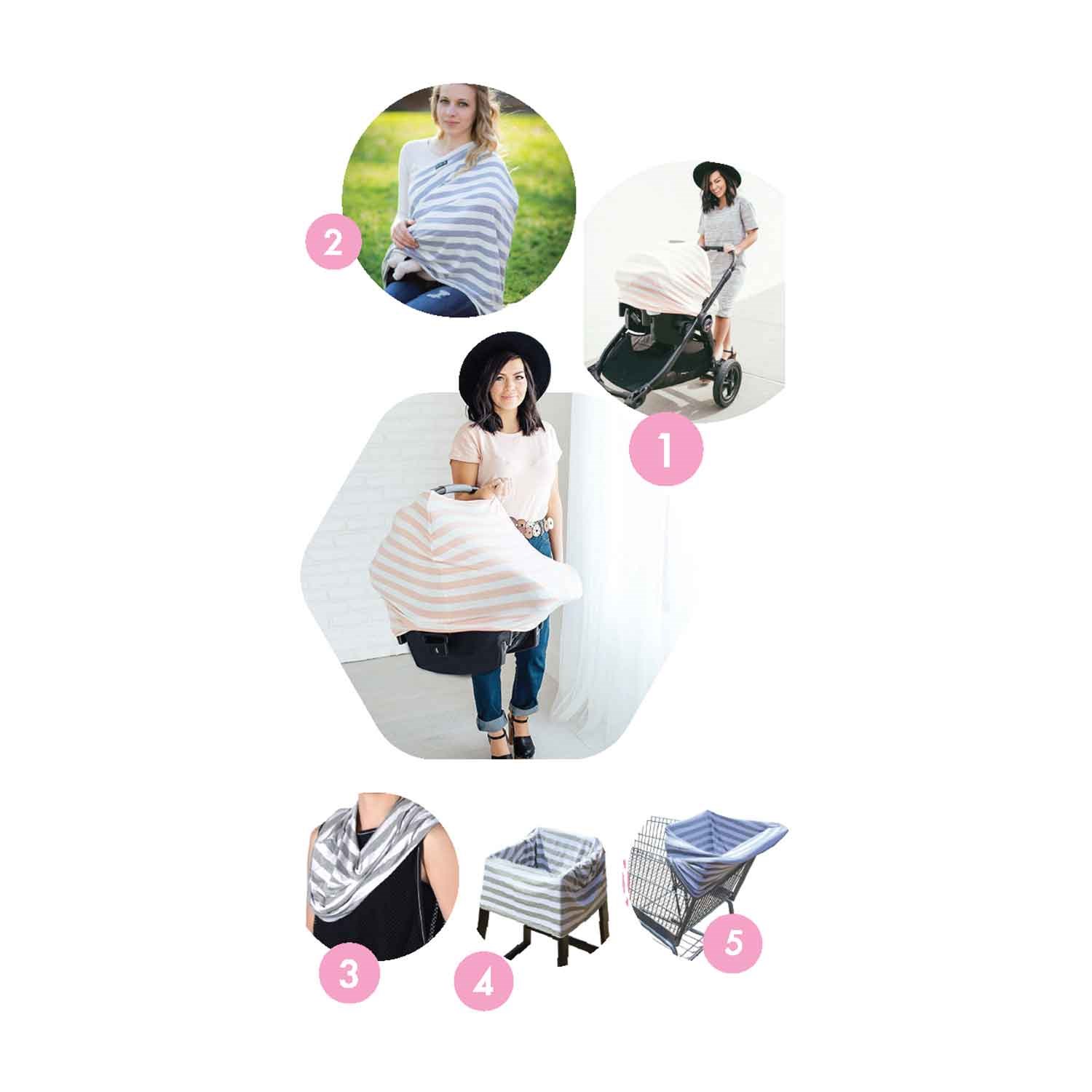 Babyjem Çok Yönlü Ana Kucağı Örtüsü   Şalı 503 Pembe