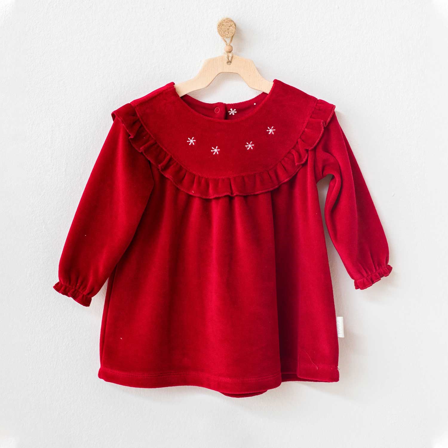 Andywawa Yeni Yıl Kadife Bebek Elbisesi AC21235 Bordo