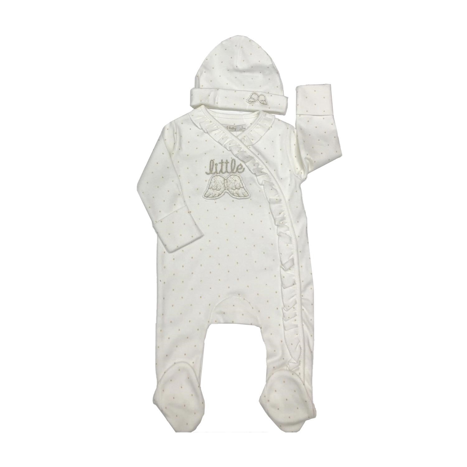İdil Baby Şapkalı Patikli Bebek Tulumu 14221 Ekru