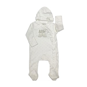 İdil Baby Şapkalı Patikli Bebek Tulumu 14221 Ekru