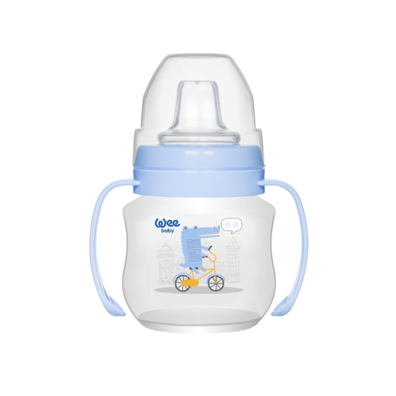 Wee Baby Antikolik Akıtmaz Kulplu PP Bardak 125 ml Mavi