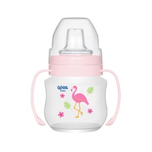 Wee Baby Antikolik Akıtmaz Kulplu PP Bardak 125 ml Pembe