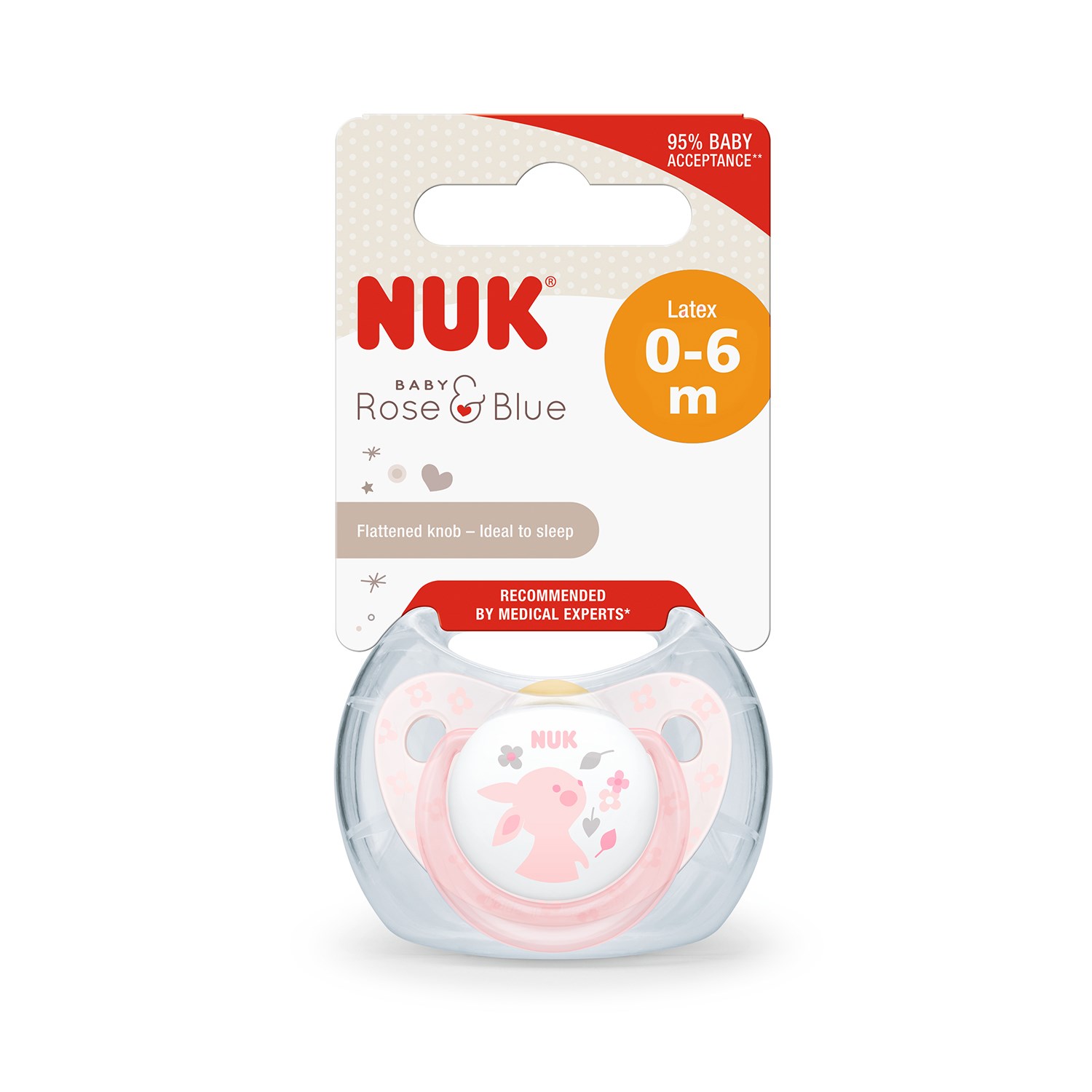 Nuk Baby Rose Kauçuk Emzik No:1 Pembe