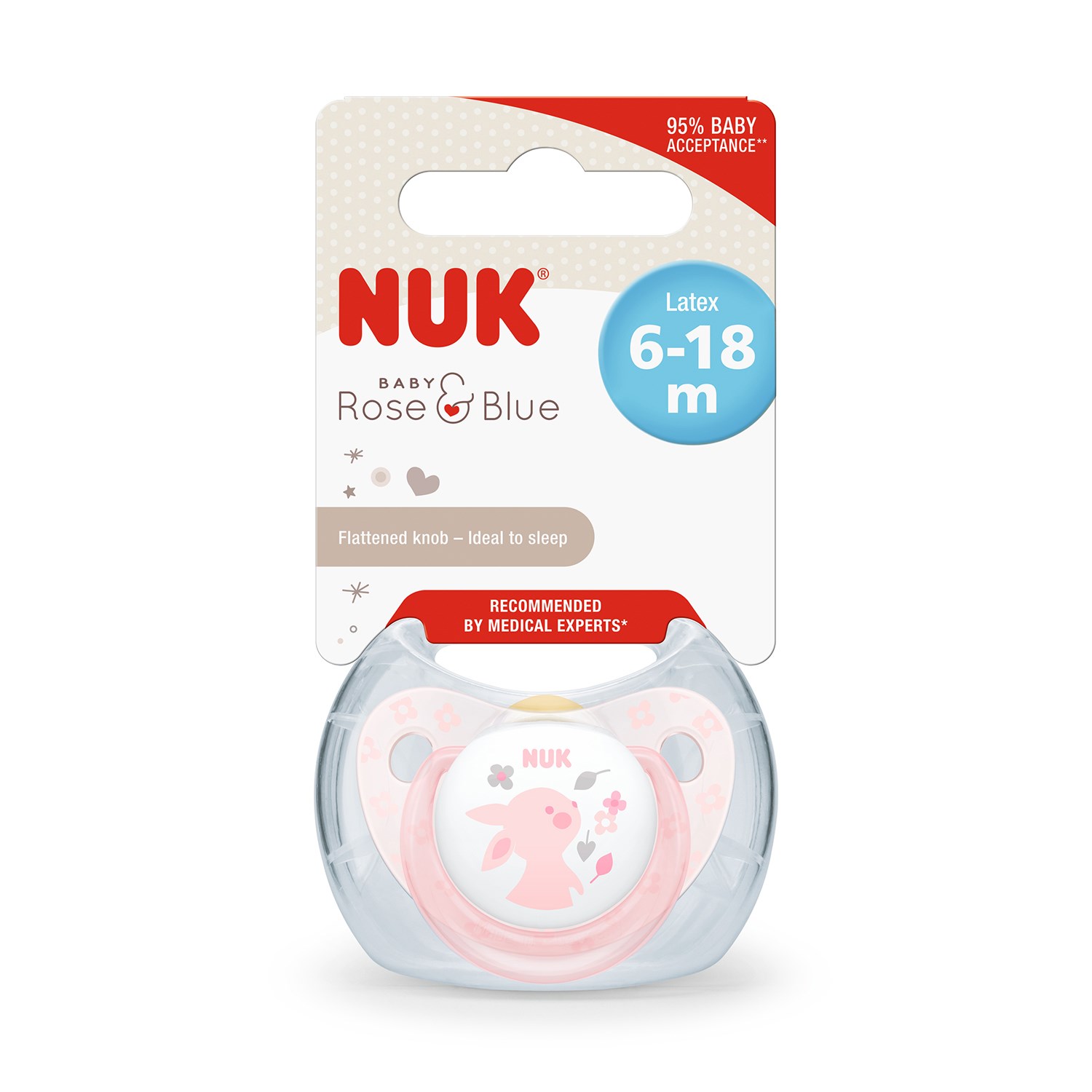 Nuk Baby Rose Kauçuk Emzik No:2 Pembe