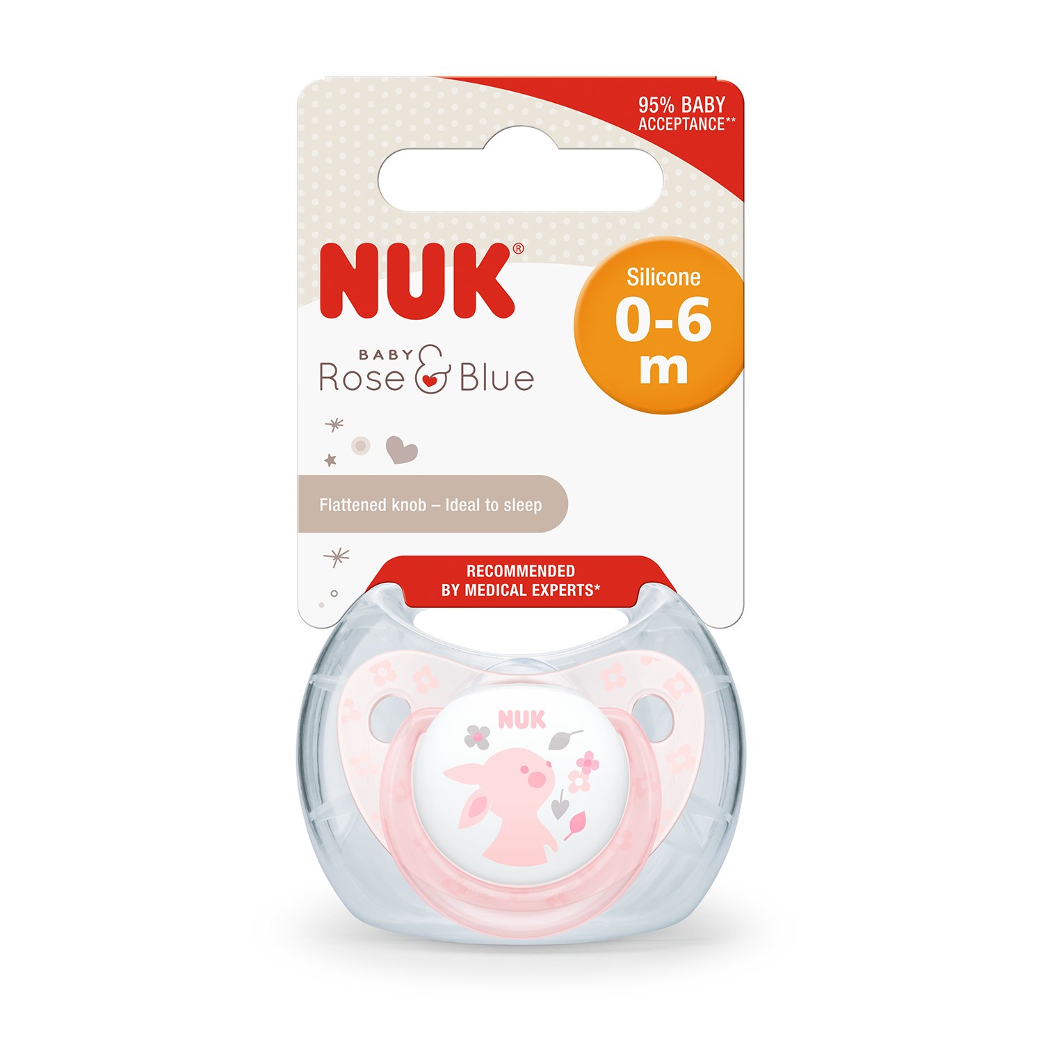 Nuk Baby Rose Silikon Emzik No:1 Pembe