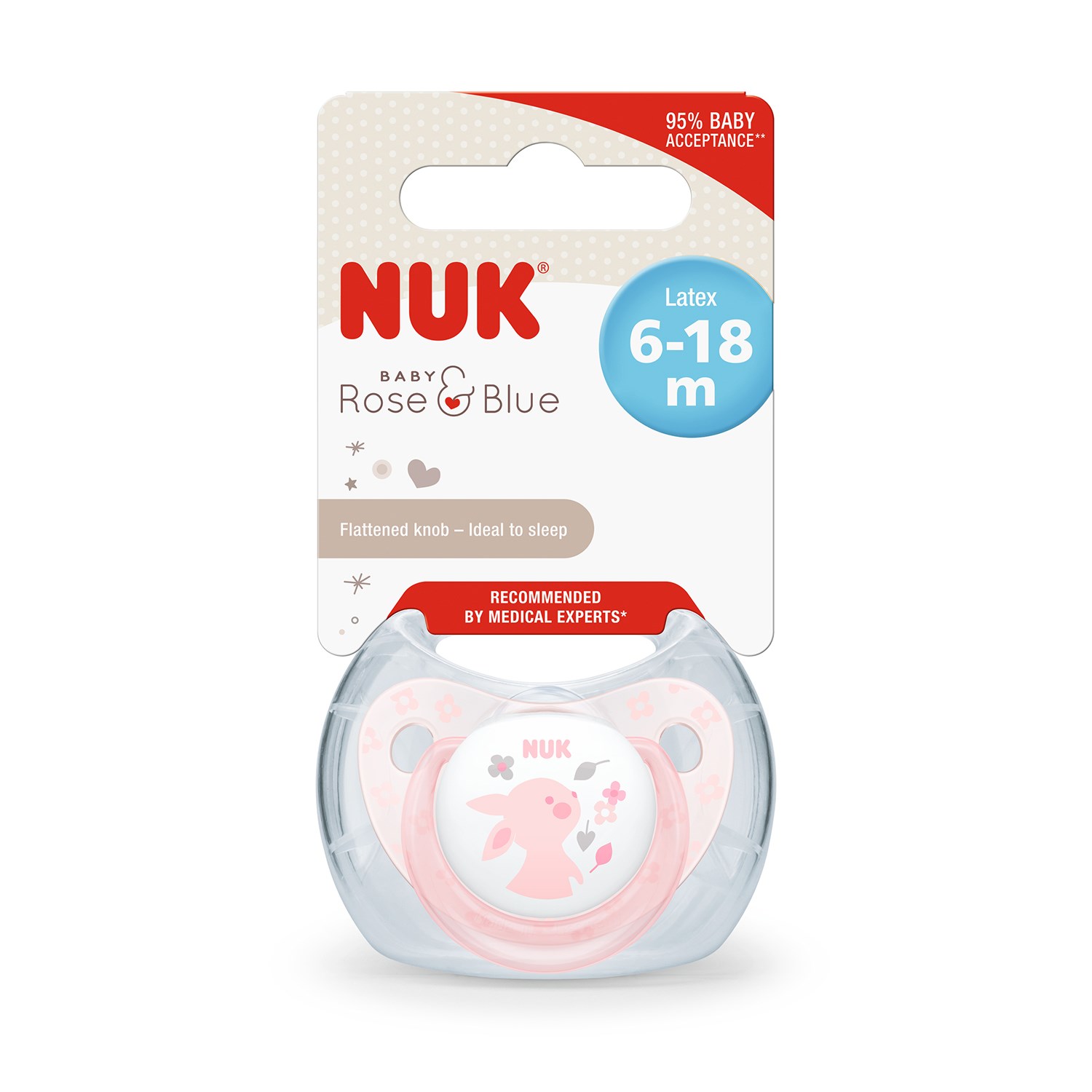 Nuk Baby Rose Silikon Emzik No:2 Pembe