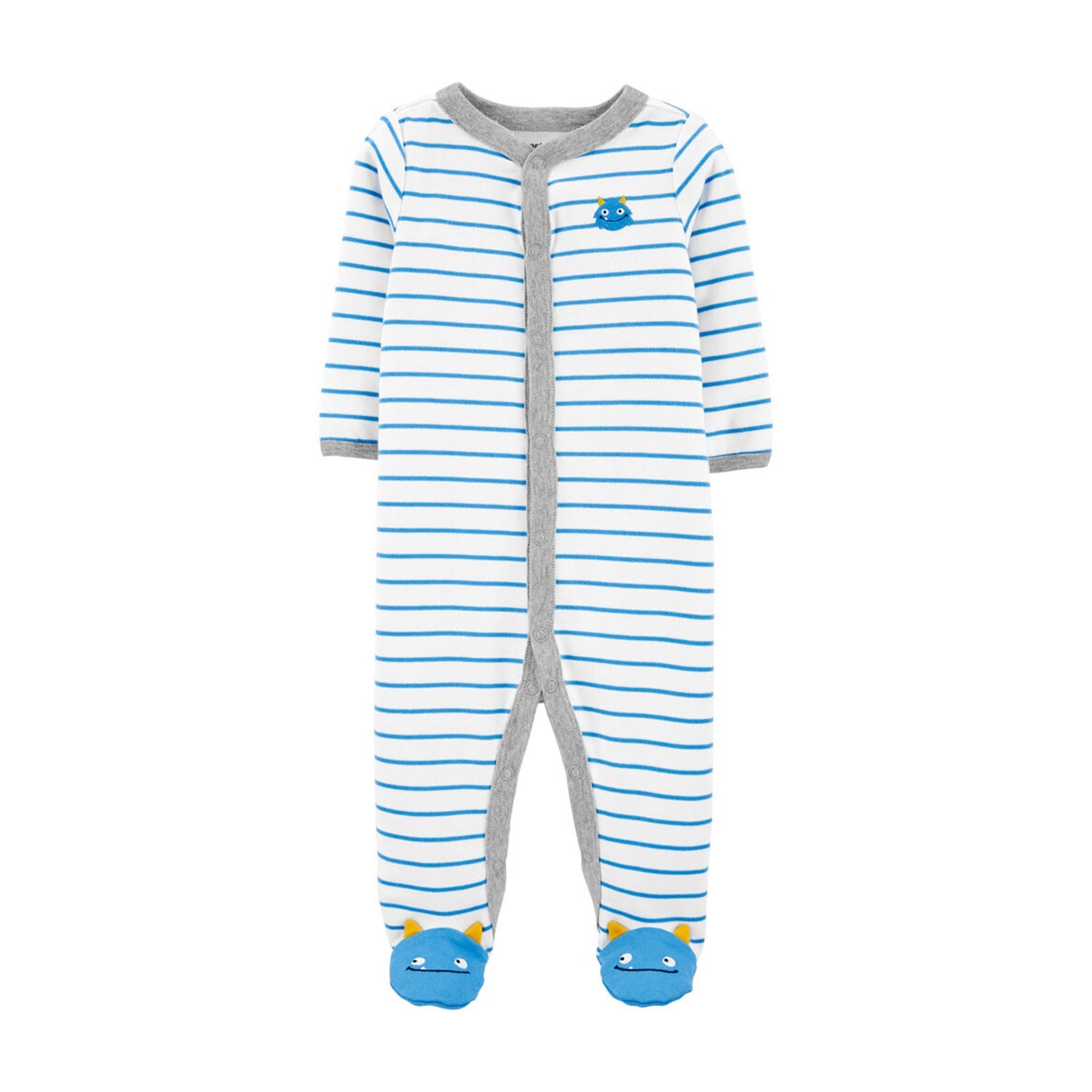 Carter's Monster Patikli Bebek Tulumu 1I506610 Mavi