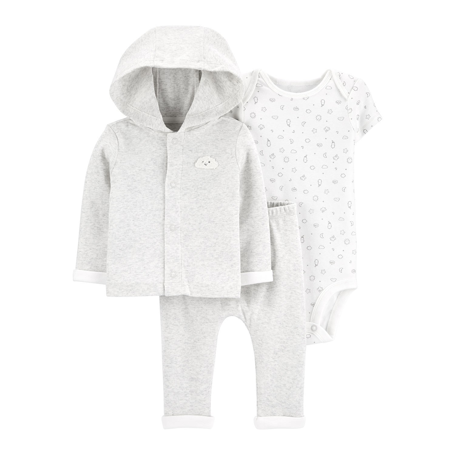 Carter's Layette 3'lü Bebek Takımı 1I719210 Ekru