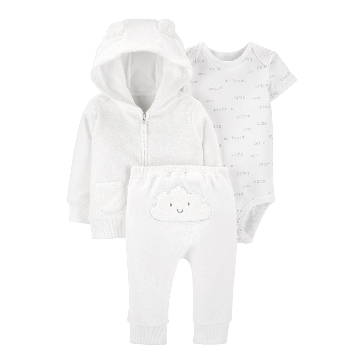 Carter's Layette 3'lü Bebek Takımı 1I722810 Fildişi