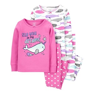 Carter's Narwhal 4'lü Bebek Pijama Takımı 1J909810 Pembe