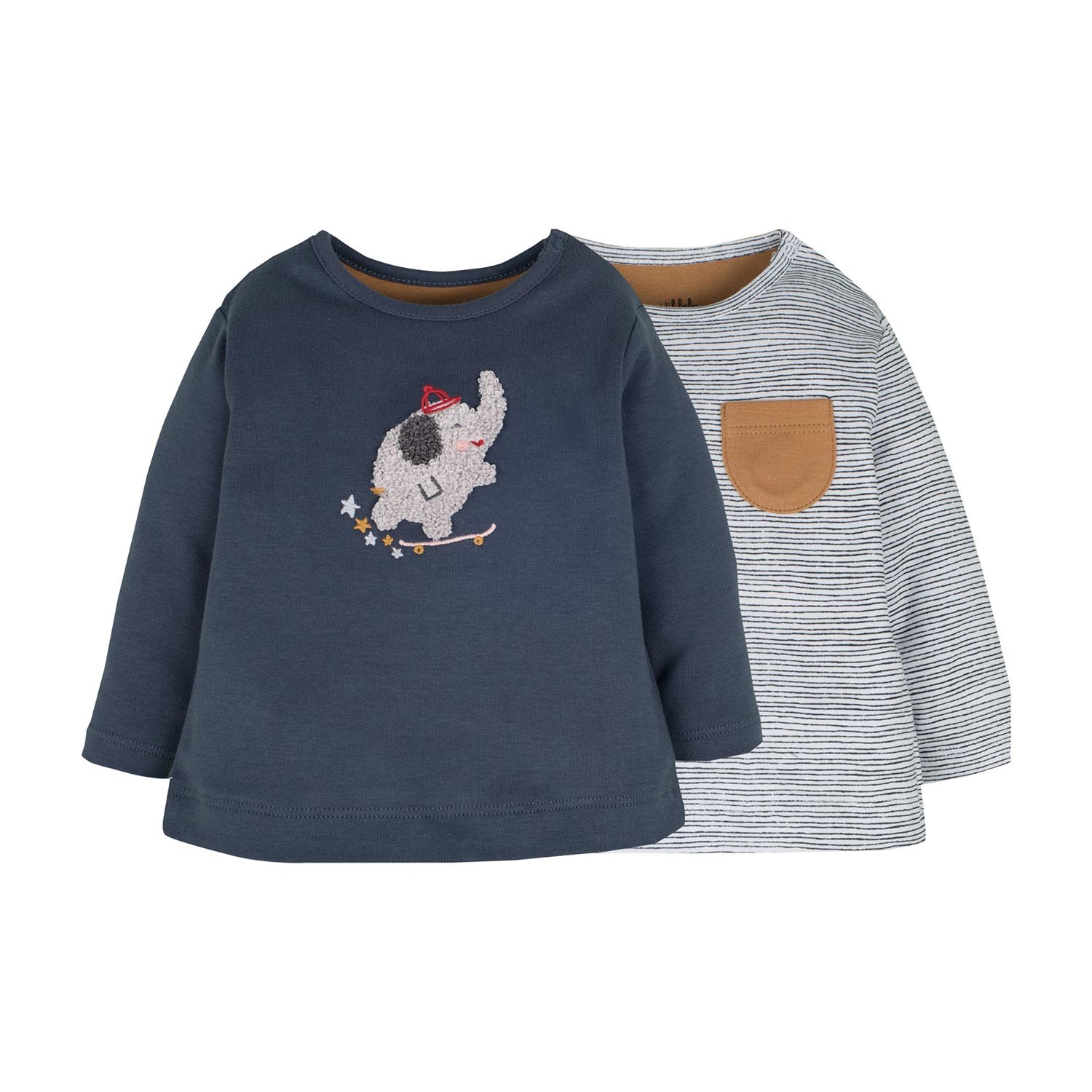 İdil Baby 2'li Bebek Bluzu 14258 Çizgili
