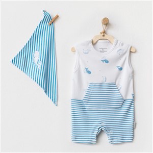 Andywawa Cute Whale Bebek Tulumu AC21545 Beyaz