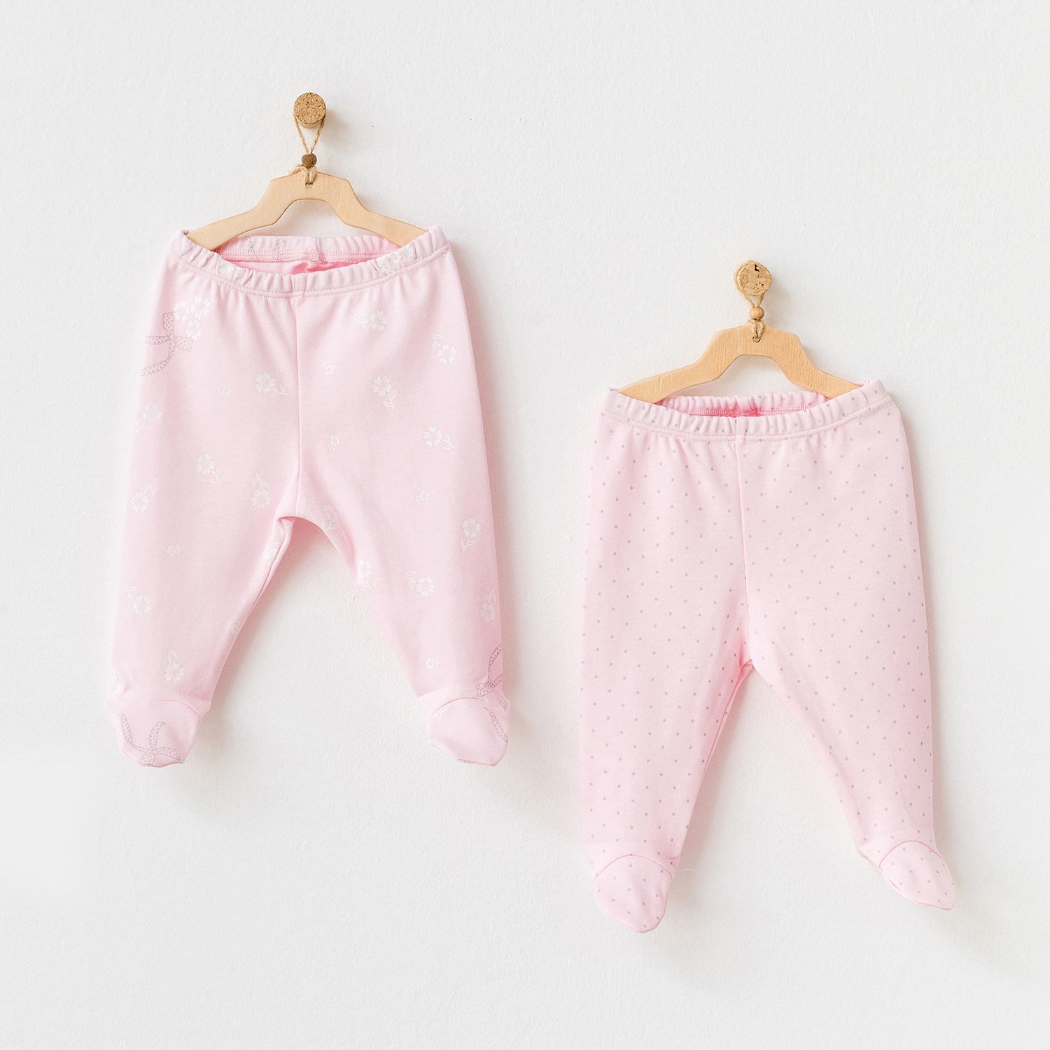 Andywawa Milly Ballet 2'li Patikli Bebek Pantolonu AC21808 Pembe