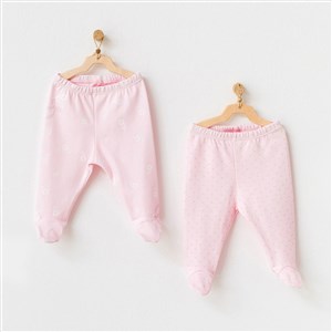 Andywawa Milly Ballet 2'li Patikli Bebek Pantolonu AC21808 Pembe