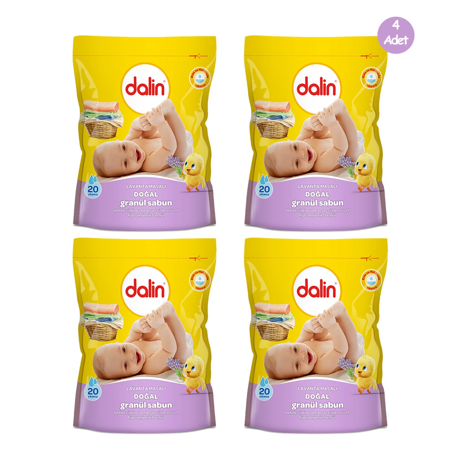 Dalin Granül Sabun Toz Deterjan 1000 gr (4'lü Paket) 