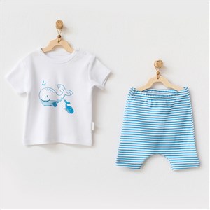 Andywawa Cute Whale 2'li Bebek Takımı AC21559 Beyaz