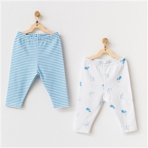 Andywawa Cute Whale 2'li Bebek Pantolon AC21562 Mavi