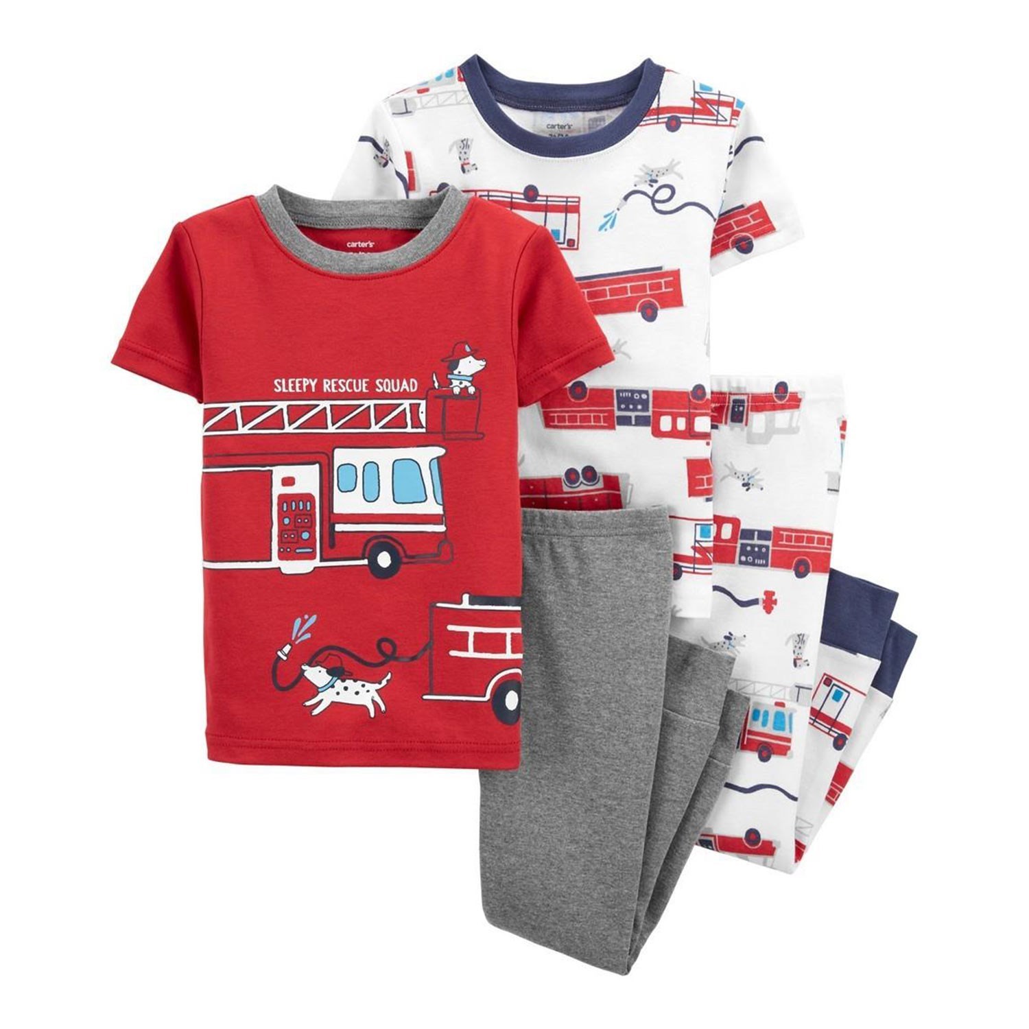 Carter's İtfaiye 4'lü Çocuk Pijama Takımı 2K479710 Kırmızı