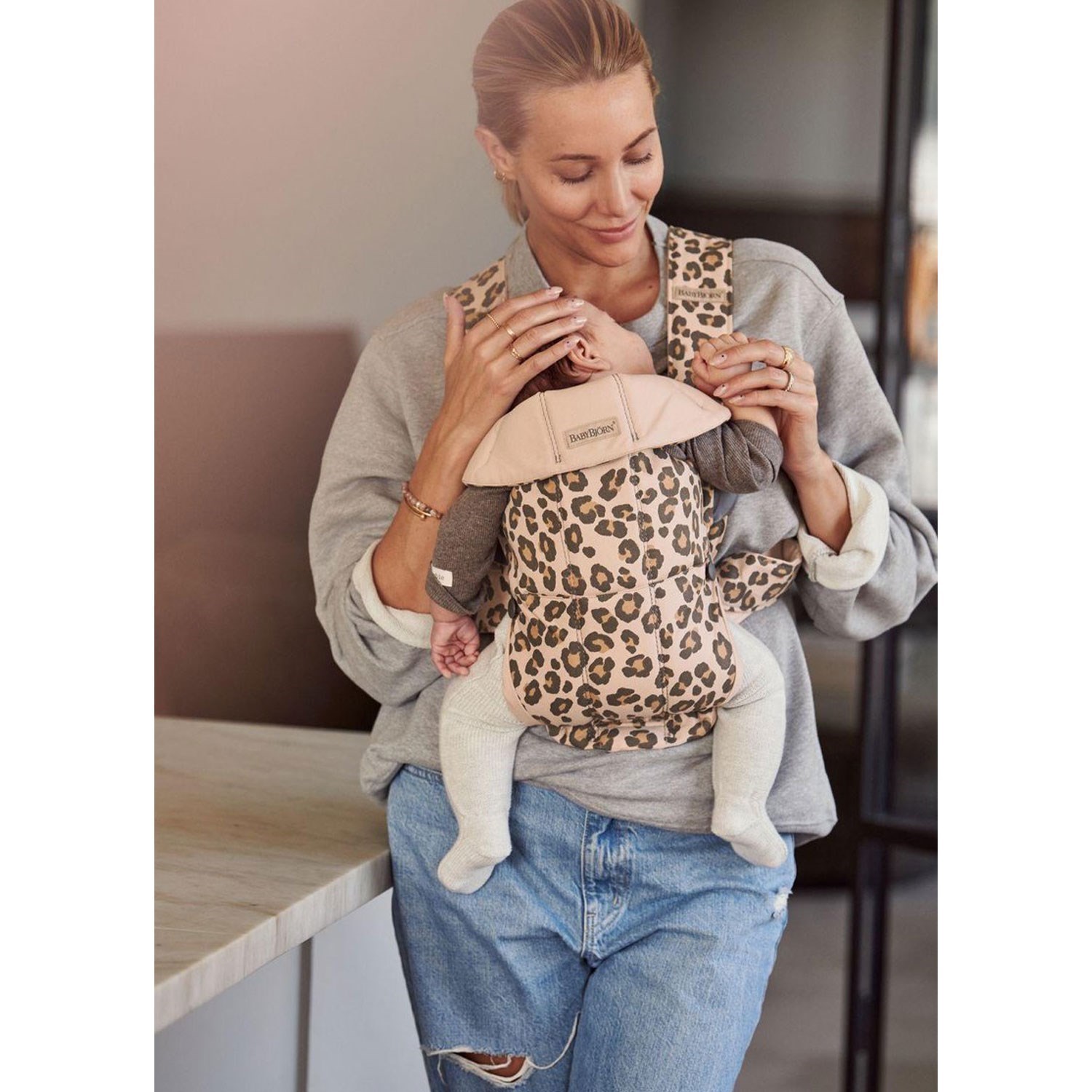 BabyBjörn Kanguru Mini Cotton Beige Leopard