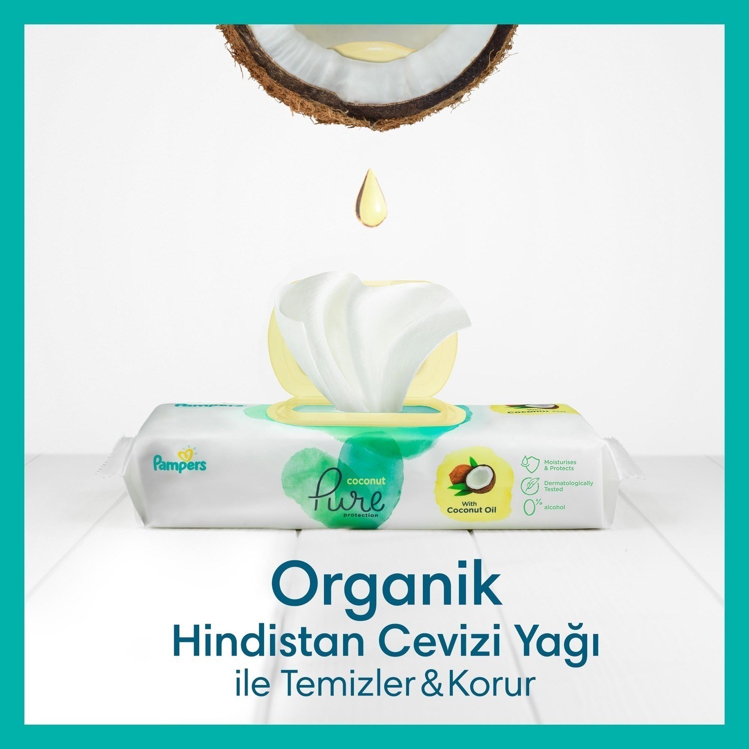 Prima Pampers Coconut Pure Islak Havlu 9x42'li 378 Yaprak 