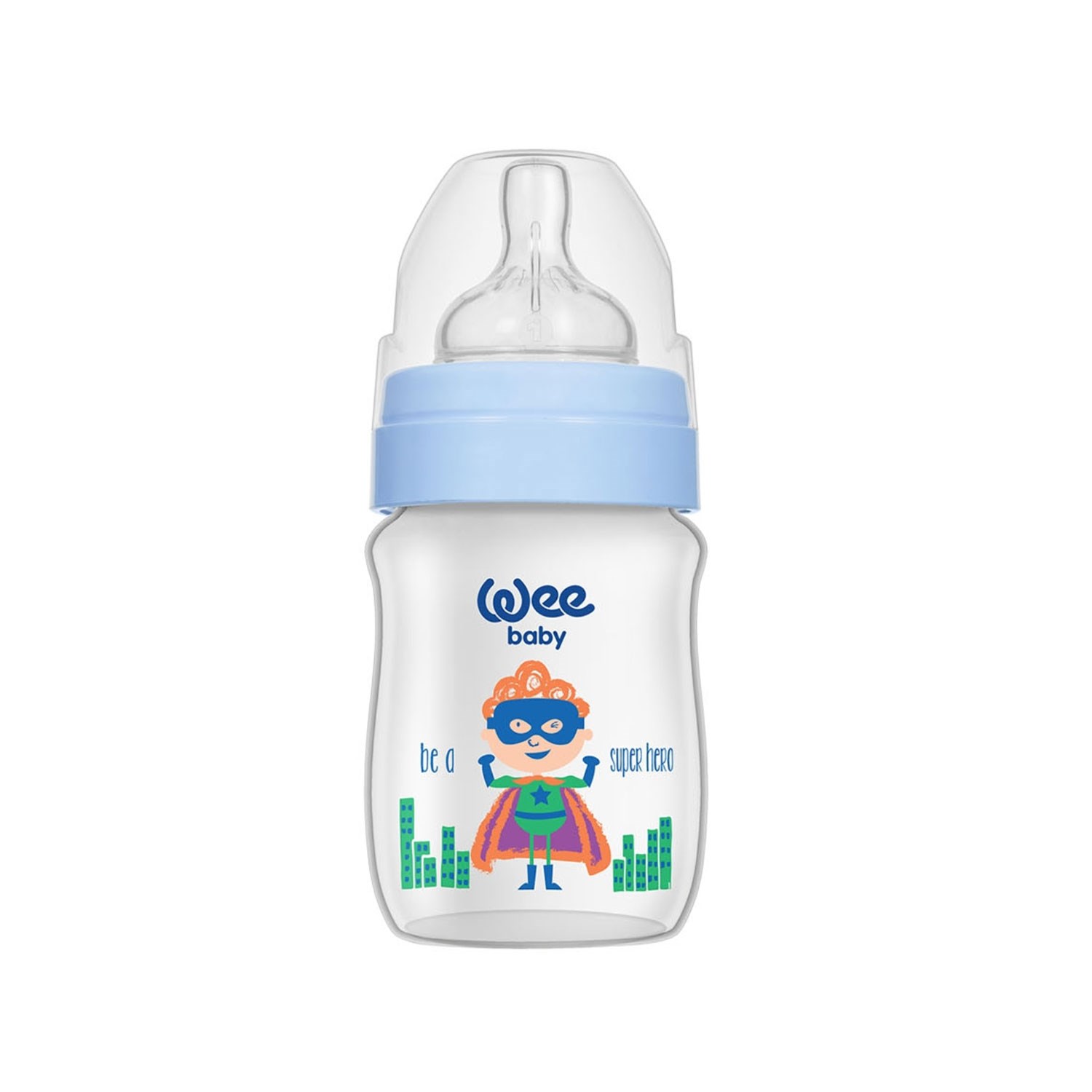 Wee Baby Klasik Plus Geniş Ağızlı PP Biberon 150 Ml 135 Mavi
