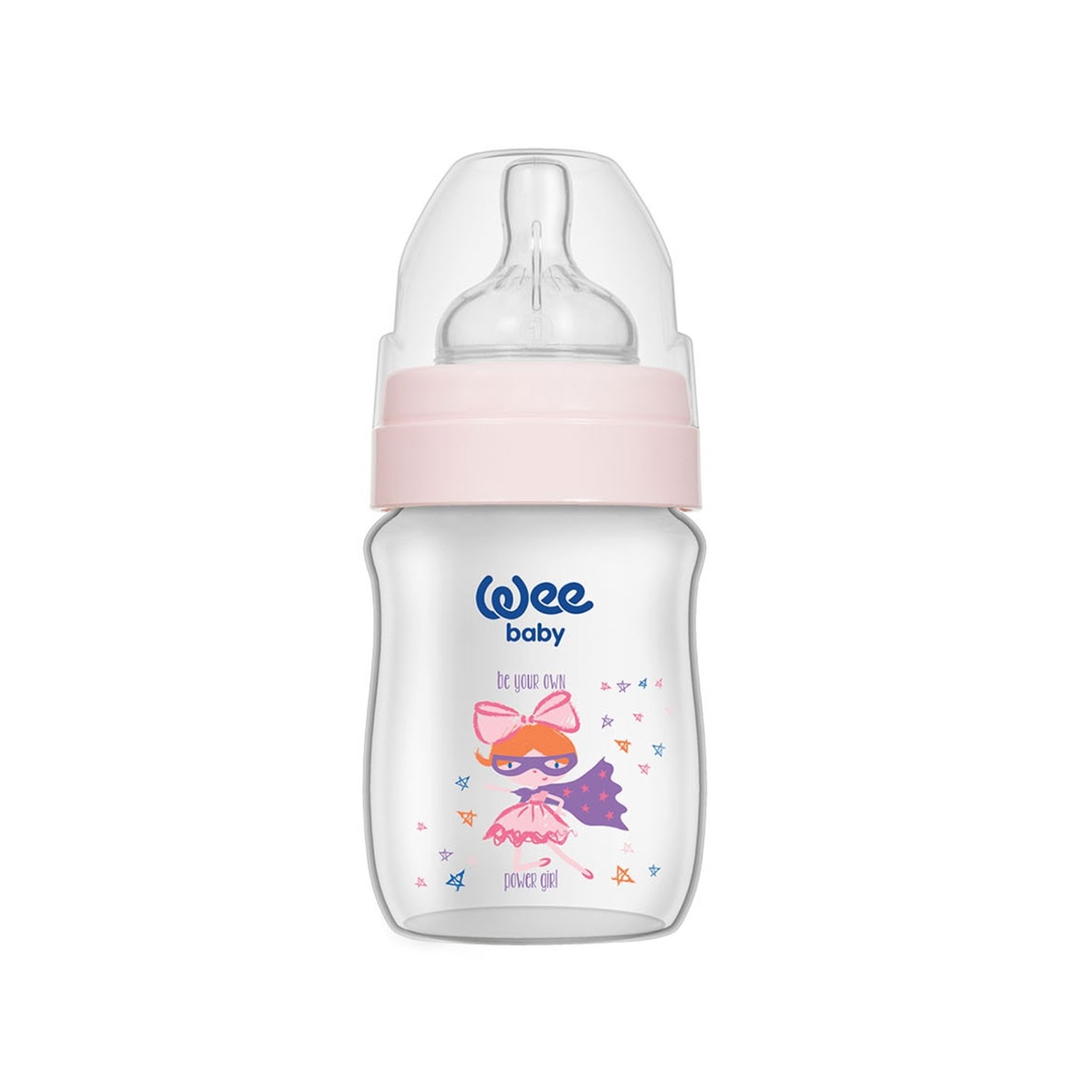 Wee Baby Klasik Plus Geniş Ağızlı PP Biberon 150 Ml 135 Pembe