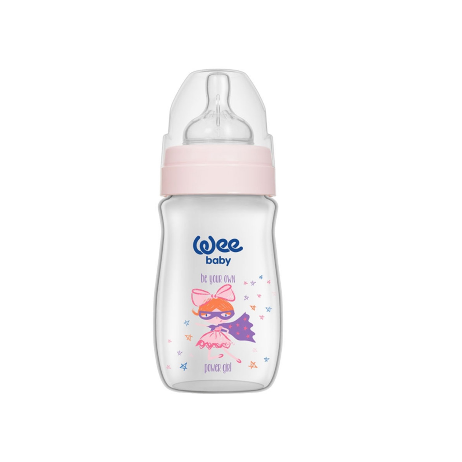 Wee Baby Klasik Plus Geniş Ağızlı PP Biberon 250 Ml 136 Pembe