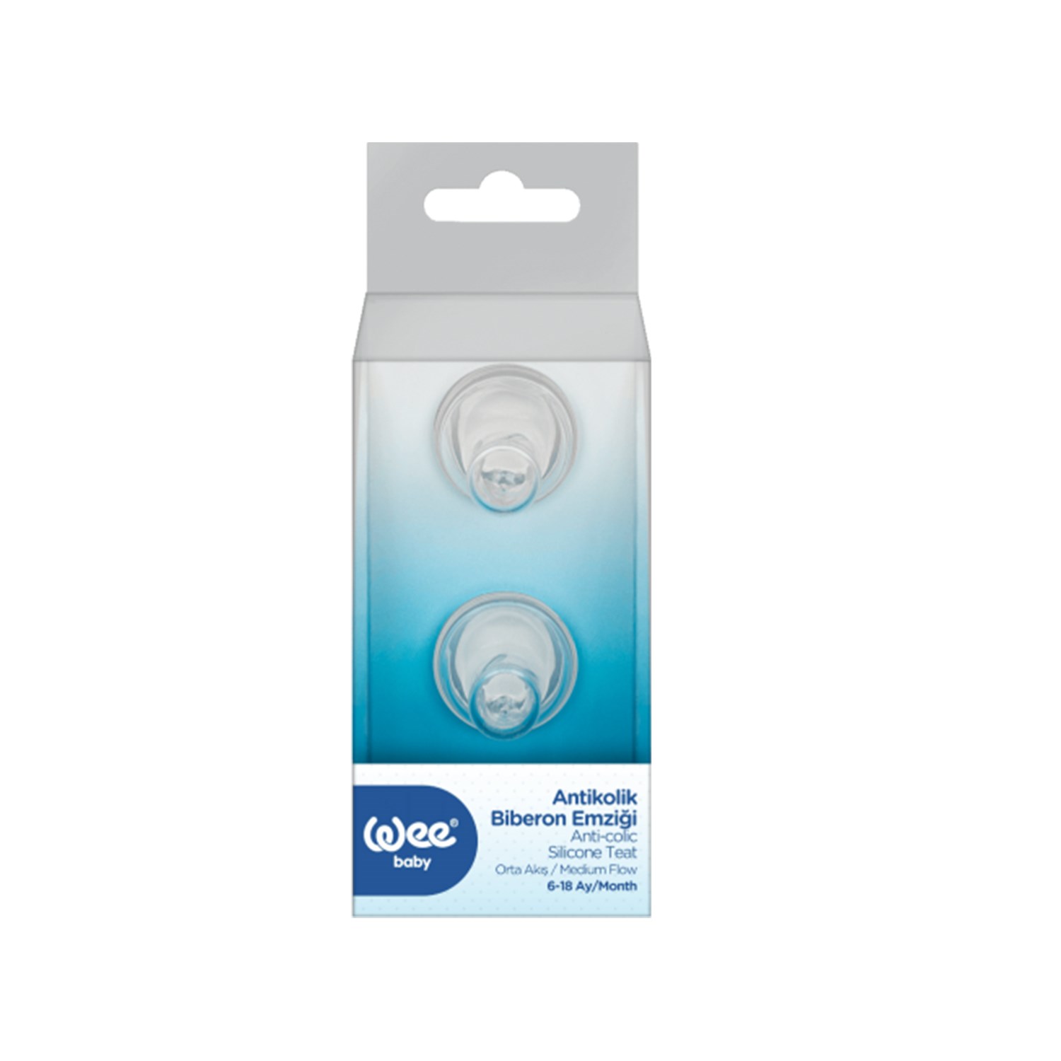 Wee Baby Antikolik PP Biberon Yedek Emziği 6-18 Ay No:2 299 Gri