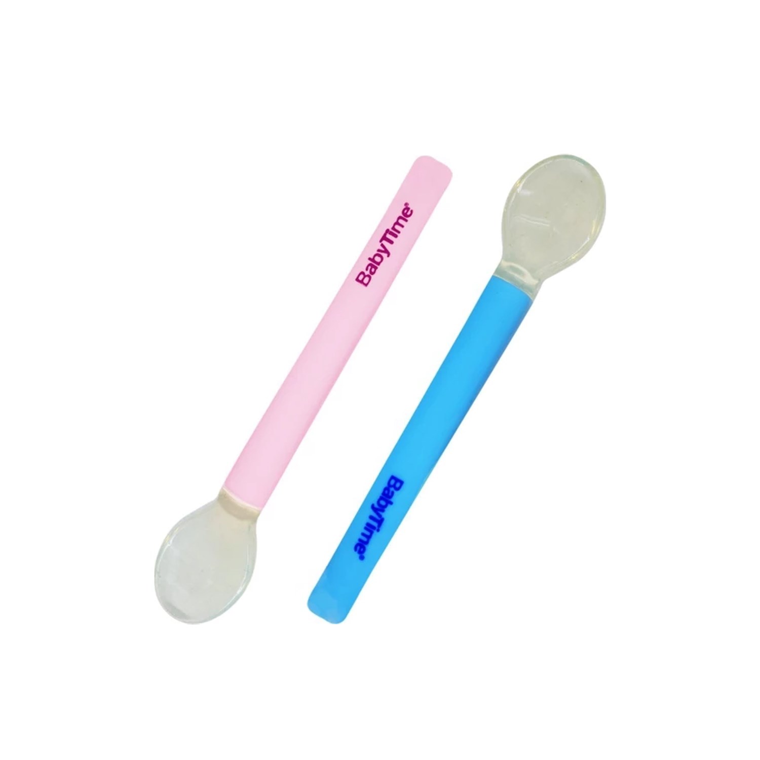 BabyTime 2'li Silikon Kaşık BT113 Pembe-Mavi