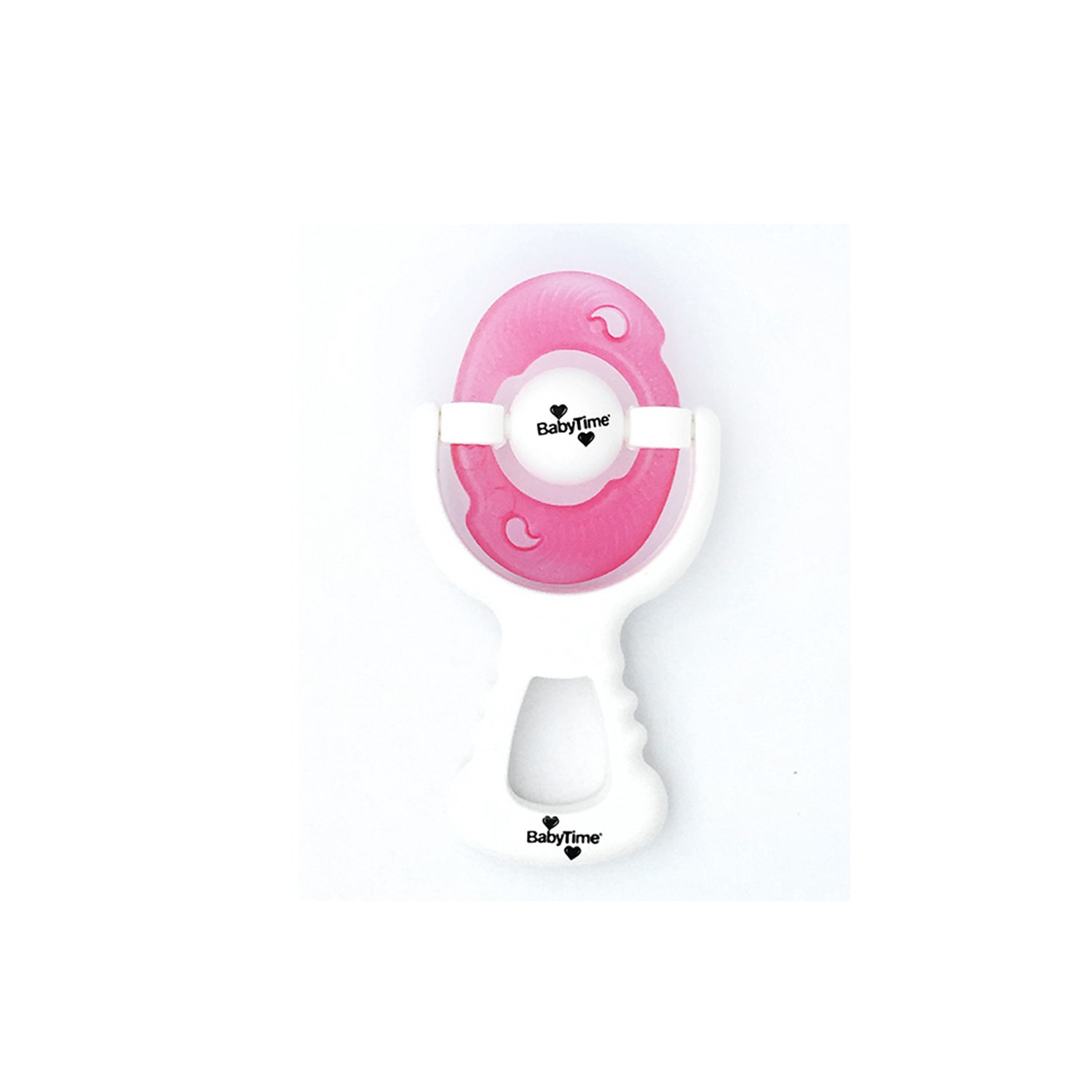BabyTime Çıngıraklı Sulu Diş Kaşıyıcı BT203 Beyaz-Pembe