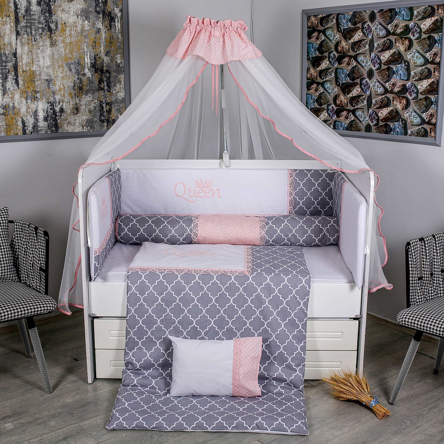 Mini Baby Queen Uyku Seti 75x130 cm Pembe