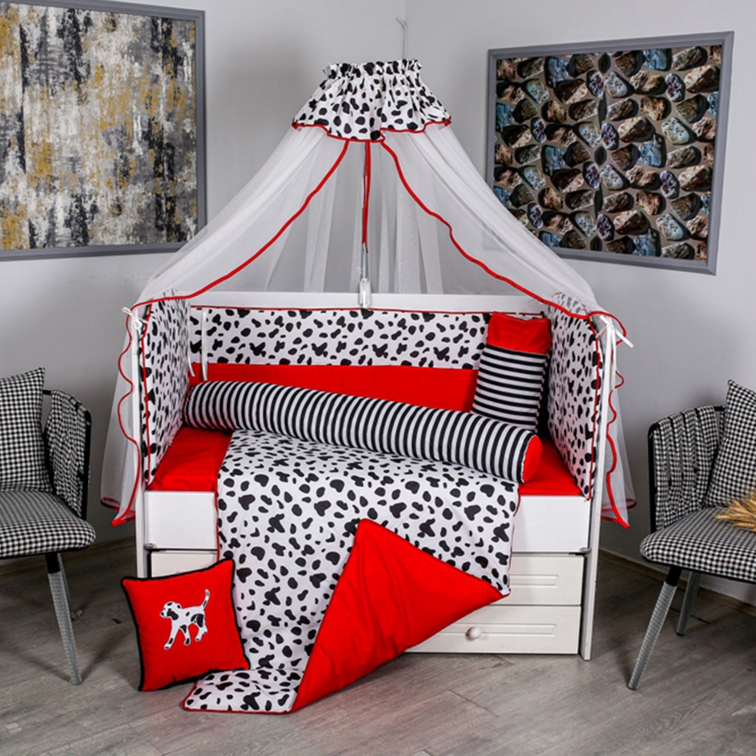 Mini Baby Dalmaçya Uyku Seti 75x130 cm Kırmızı