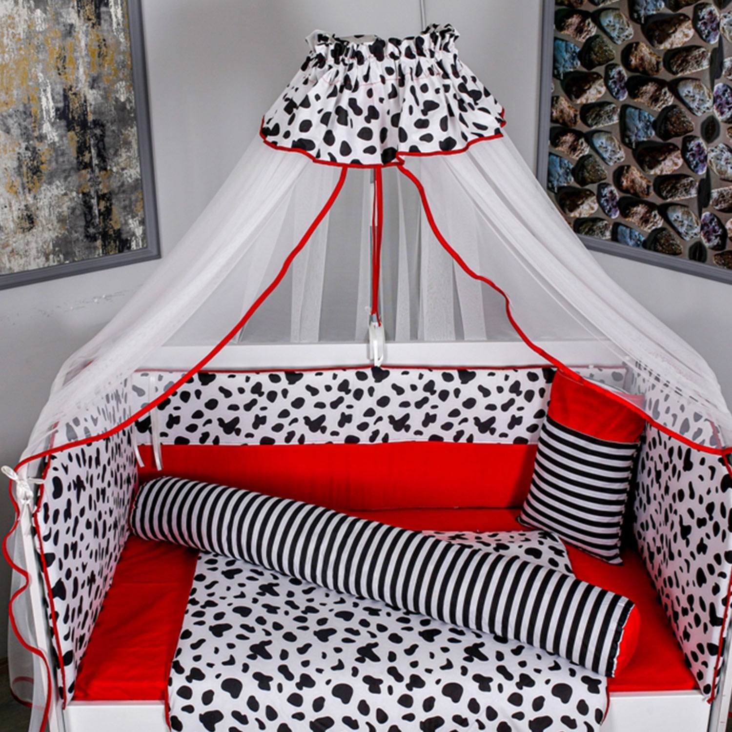 Mini Baby Dalmaçya Uyku Seti 75x130 cm Kırmızı