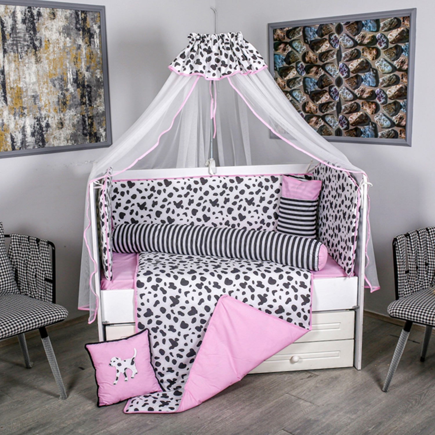 Mini Baby Dalmaçya Uyku Seti 75x130 cm Pembe