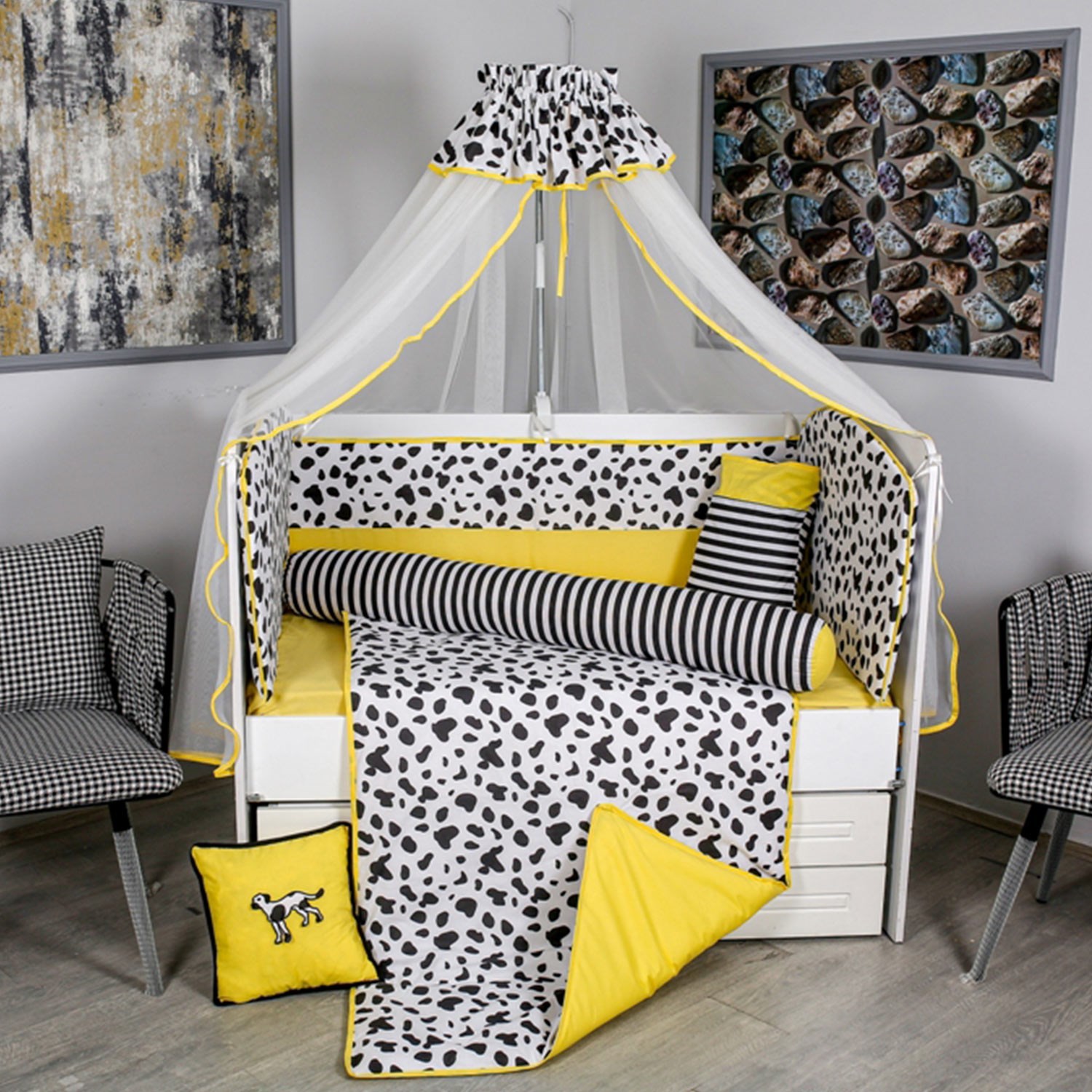 Mini Baby Dalmaçya Uyku Seti 75x130 cm Sarı