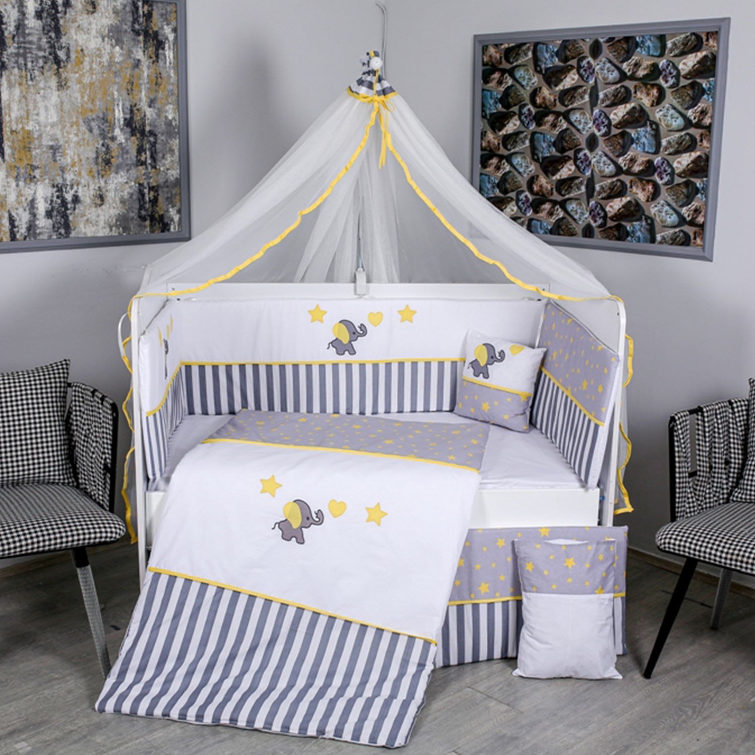 Mini Baby Aqua Uyku Seti 75x130 cm Sarı