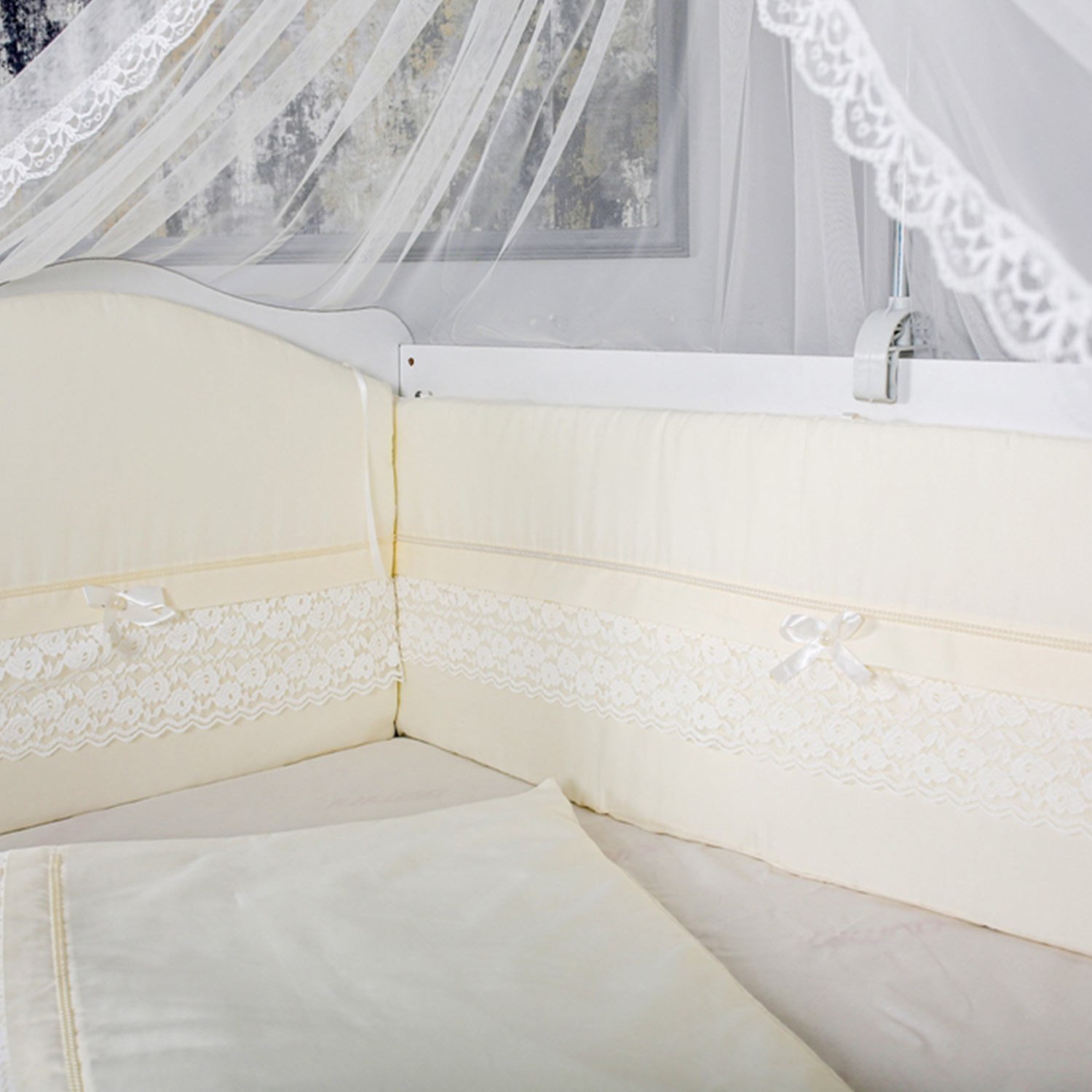 Mini Baby İnci Bebek Uyku Seti 10 Parça 75x130 cm Krem