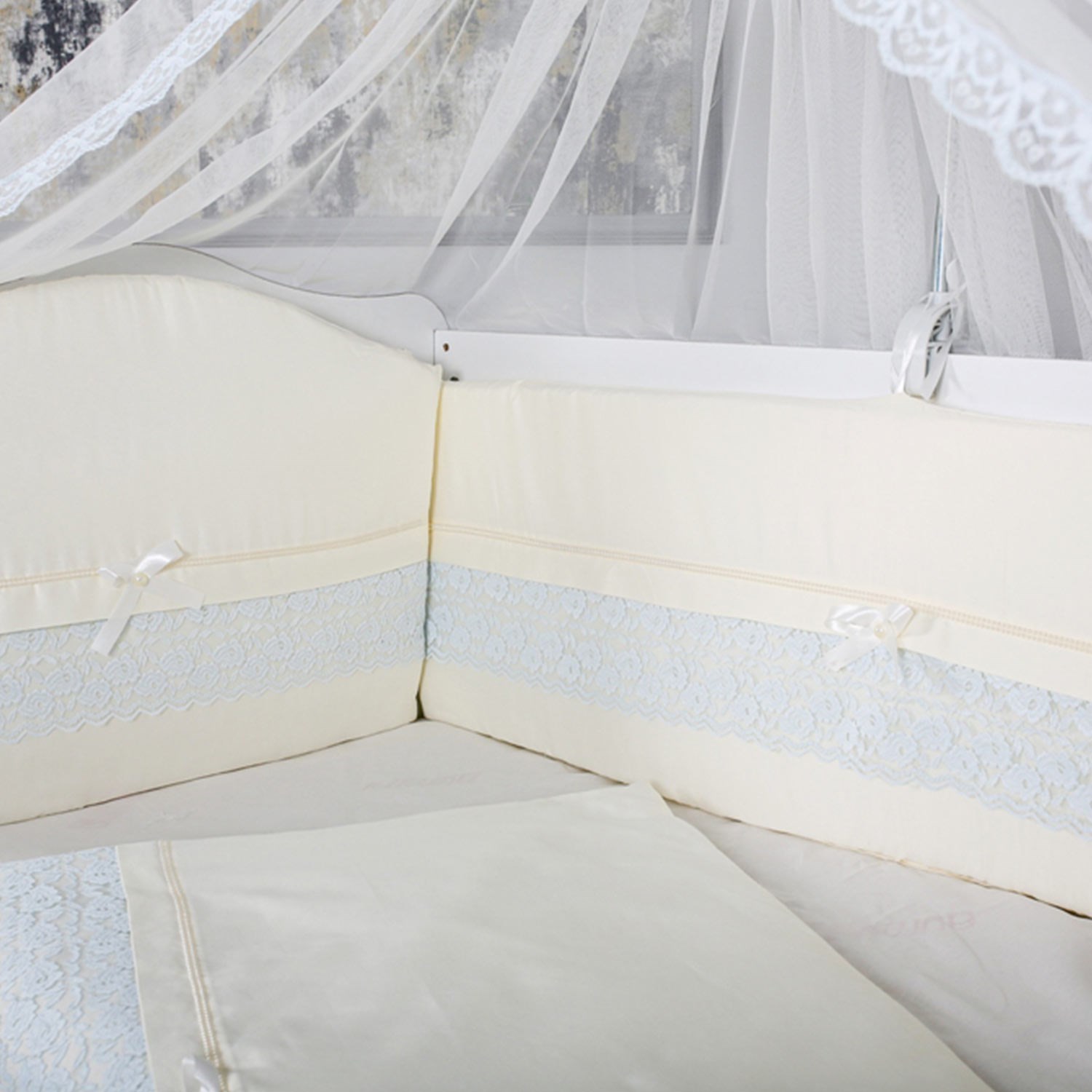Mini Baby İnci Bebek Uyku Seti 10 Parça 75x130 cm Mavi