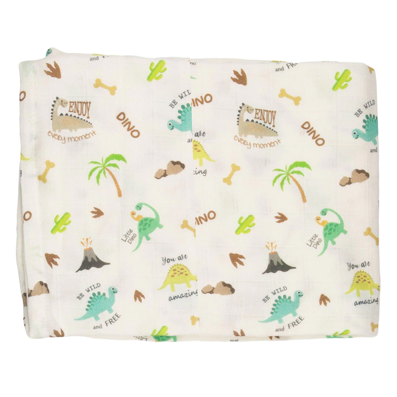 Beberotti Müslin Bebek Örtüsü 120x120 cm 101 Krem-Yeşil